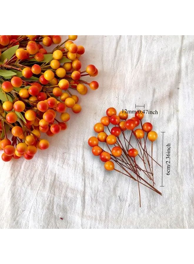 100 Pcs Artificial Berries And Floral Stems For Fall Thanksgiving Halloween Christmas Decor - Image 4
